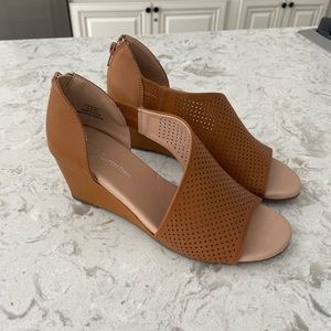 Brown/ Tan wedge heels
